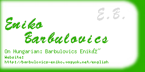 eniko barbulovics business card